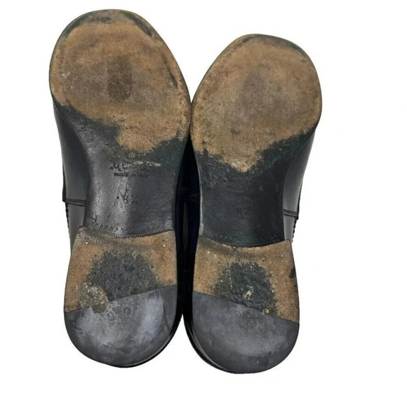 Gucci Mens black smooth leather horsebit loafers shoes size 8.5 - Picture 7 of 13